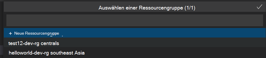 Screenshot: Abonnement, das für die Azure-Ressourcen verwendet werden soll