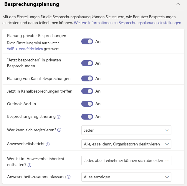 Screenshot: Aktualisieren der globalen Richtlinie im Teams Admin Center