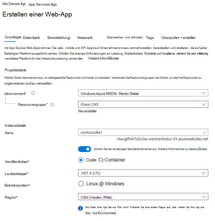 Erstellen einer Web-App