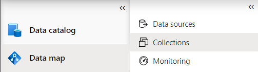 Screenshot des Data Map-Menüs mit ausgewählten Sammlungen.