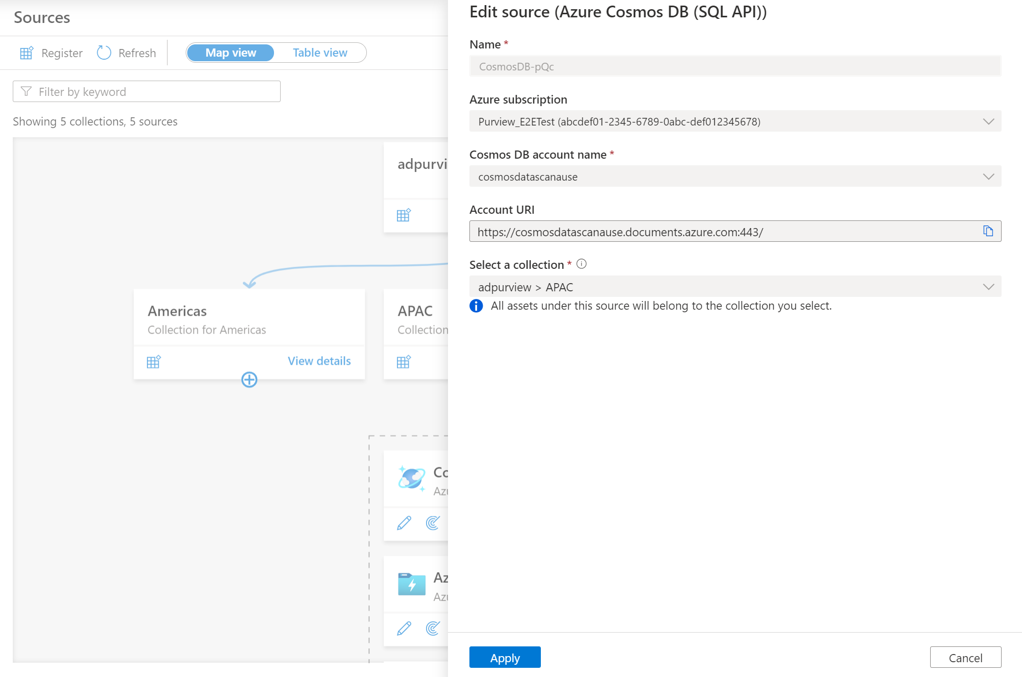 Screenshot: Details, die eingegeben werden müssen, um die Datenquelle zu registrieren