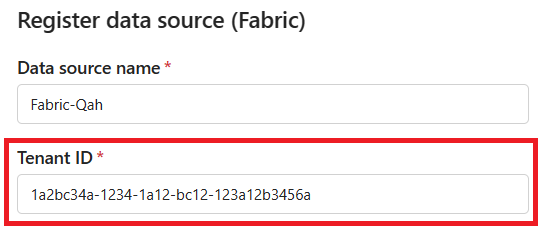 Screenshot: Registrierungsoberfläche für mandantenübergreifendes Power BI