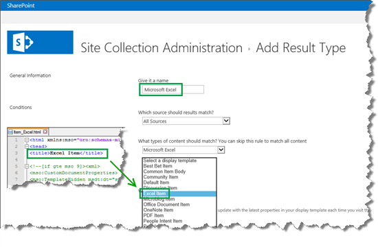 Excel Item Title