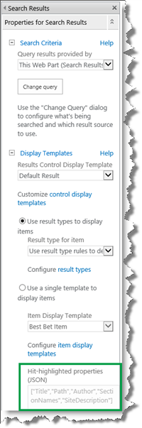 Hit Highlighted Properties Web Part