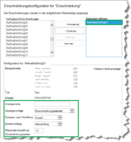 Einschränkungskonfigurationen