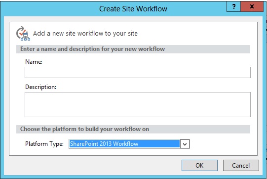 Dieses Diagramm zeigt die SharePoint 2013 -Workflowoption in SharePoint Designer