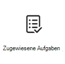 Screenshot des Karte-Symbols für zugewiesene Aufgaben mit einem Link zu weiteren Informationen.