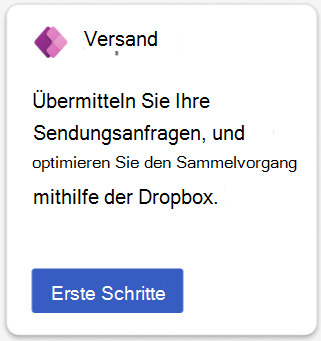 Screenshot: Power Apps-Karte auf dem Dashboard in Aktion.