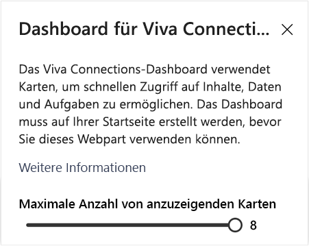 Der Bildschirm, auf dem die Option angezeigt wird, mit der Sie die Anzahl der anzuzeigenden Karten definieren können.