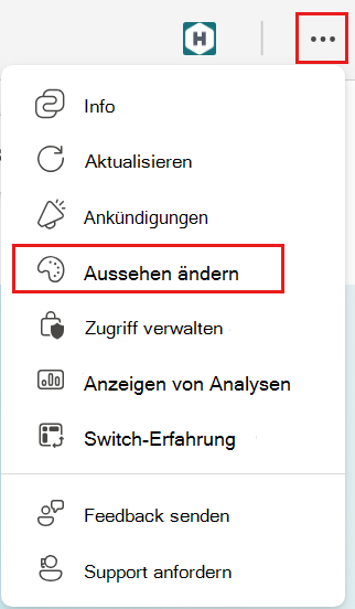 Screenshot des geöffneten Einstellungsmenüs mit hervorgehobener Option 