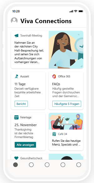 Screenshot einer Ansicht, die für eine bestimmte Zielgruppe erstellt wurde.