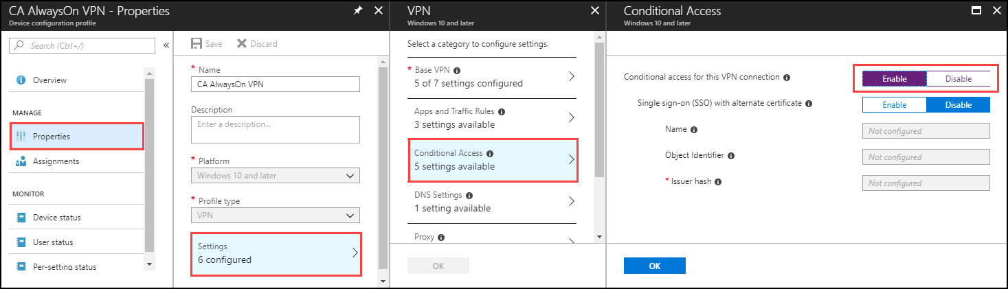 Bedingter Zugriff für Always On VPN – Eigenschaften