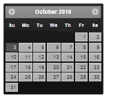 Screenshot: j Abfrage-UI 1 Punkt 13 Punkt 1 Kalender mit dem Vader-Design.