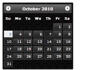 Screenshot: Kalenderseite für Oktober 2010, die mit dem Design 