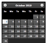 Screenshot: Kalender vom Oktober 2010 im Design 