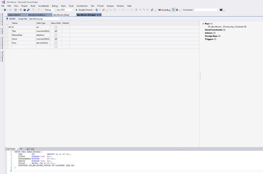 Screenshot des Microsoft Visual Studio-Fensters 