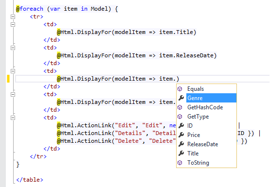 ModelIntelliSense