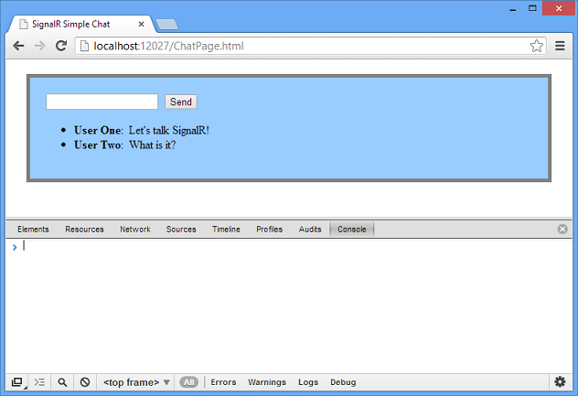 Konsole in Google Chrome