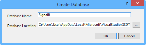 Erstellen der SignalR-Datenbank