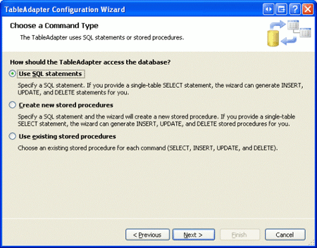 Angeben der abzurufenden Daten mithilfe einer Ad-hoc-SQL-Anweisung