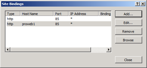 Geben Sie im Feld Hostname den Namen Ihres Webservers ein (z. B. PROWEB1), und klicken Sie dann auf OK.