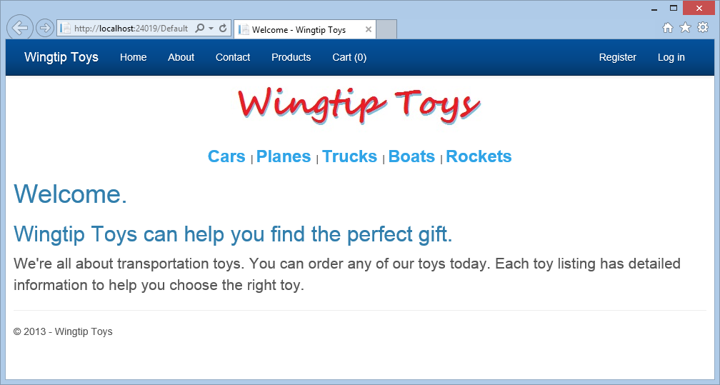 Wingtip Toys - Standardseite