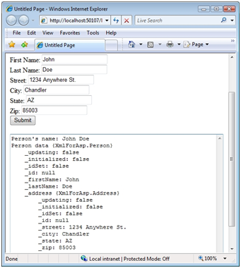 Ausgabe der Sys.Debug.traceDump-Funktion.