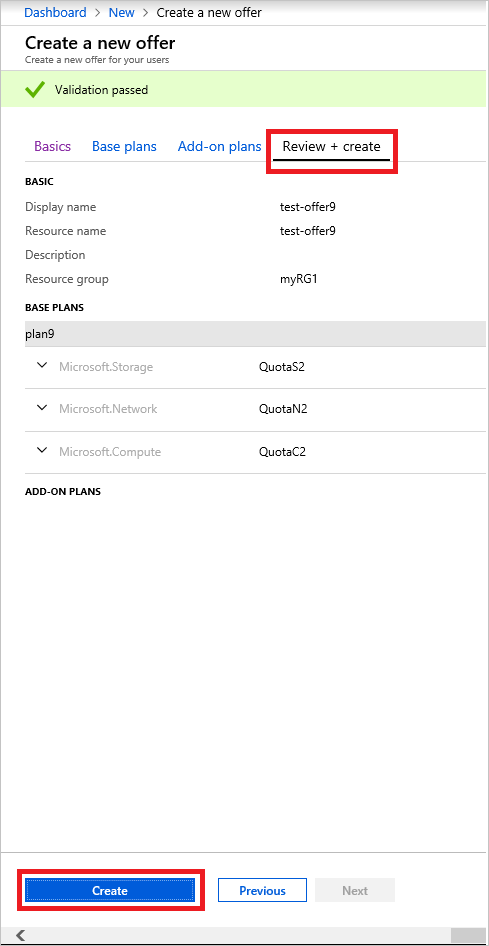 Überprüfen und Erstellen eines Angebots in Azure Stack Hub