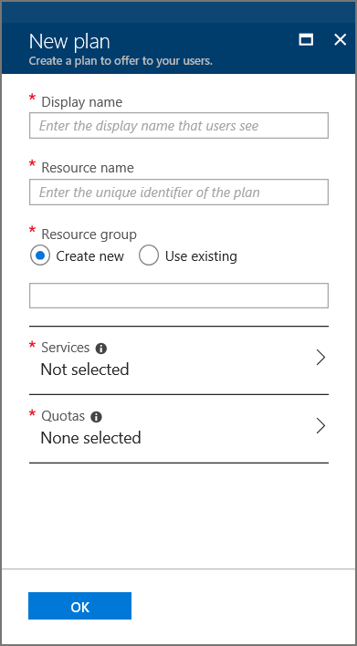 Anzeigename des Plans im Azure Stack Hub-Verwaltungsportal