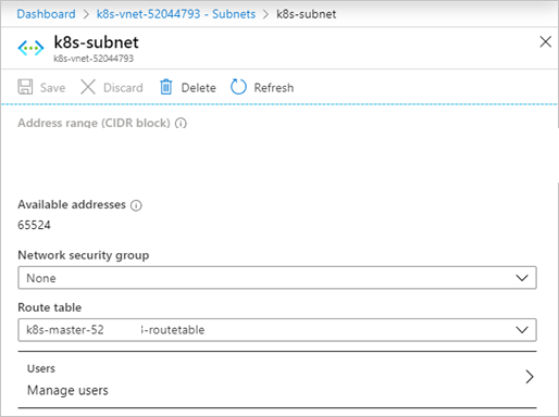 Routingtabelle und Netzwerksicherheitsgruppe