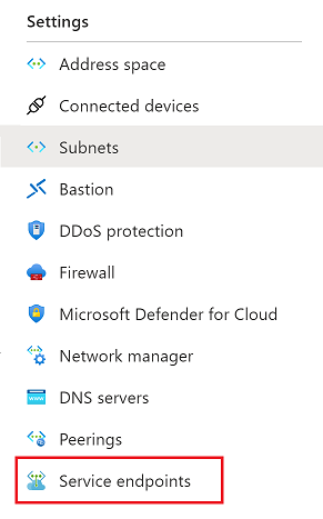 Screenshot: Auswahl der Option **Subnetze** im Menü**Einstellungen** im Azure-Portal