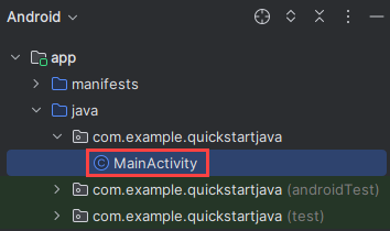 Screenshot der Datei „MainActivity“.