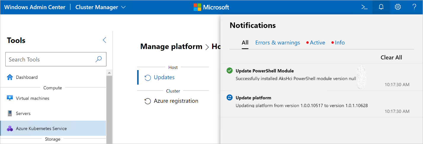 WAC-Updatedashboard wird nach erfolgreichen Updates nicht aktualisiert.