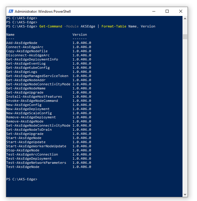 Screenshot der installierten PowerShell-Module.