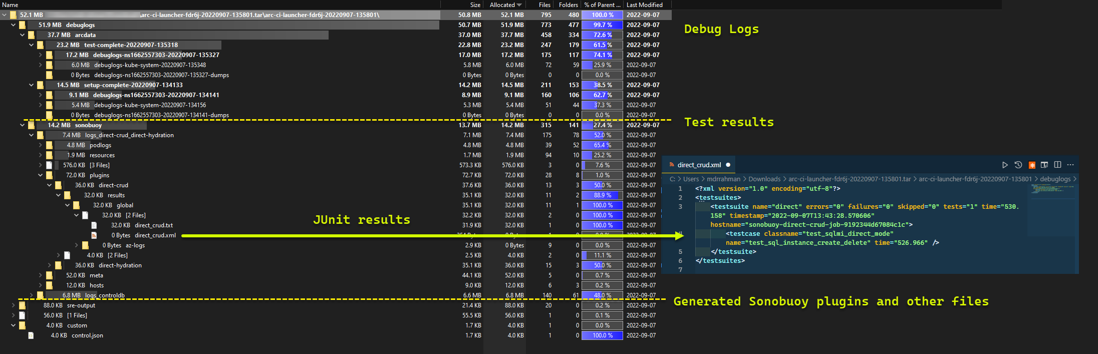 Screenshot: Ergebnisse des Startprogrammtests