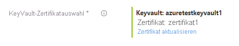 Microsoft.KeyVault.KeyVaultCertificateSelector: Anzeigen des ausgewählten Zertifikats