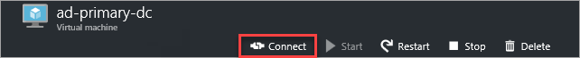 Screenshot des Azure-Portals mit der Auswahl zum Herstellen einer Verbindung mit einem virtuellen Computer