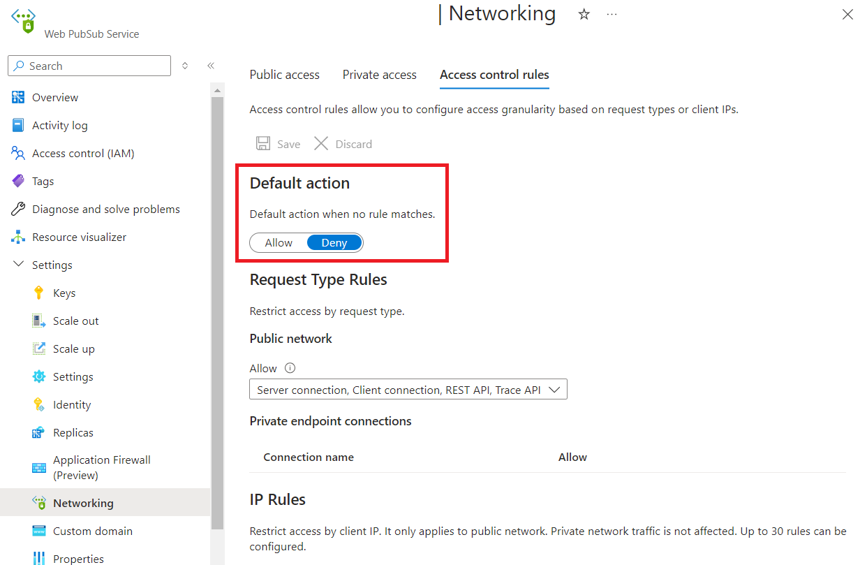 Screenshot der Standardaktion im Portal