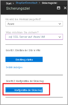 Auswählen von „Sicherung konfigurieren“