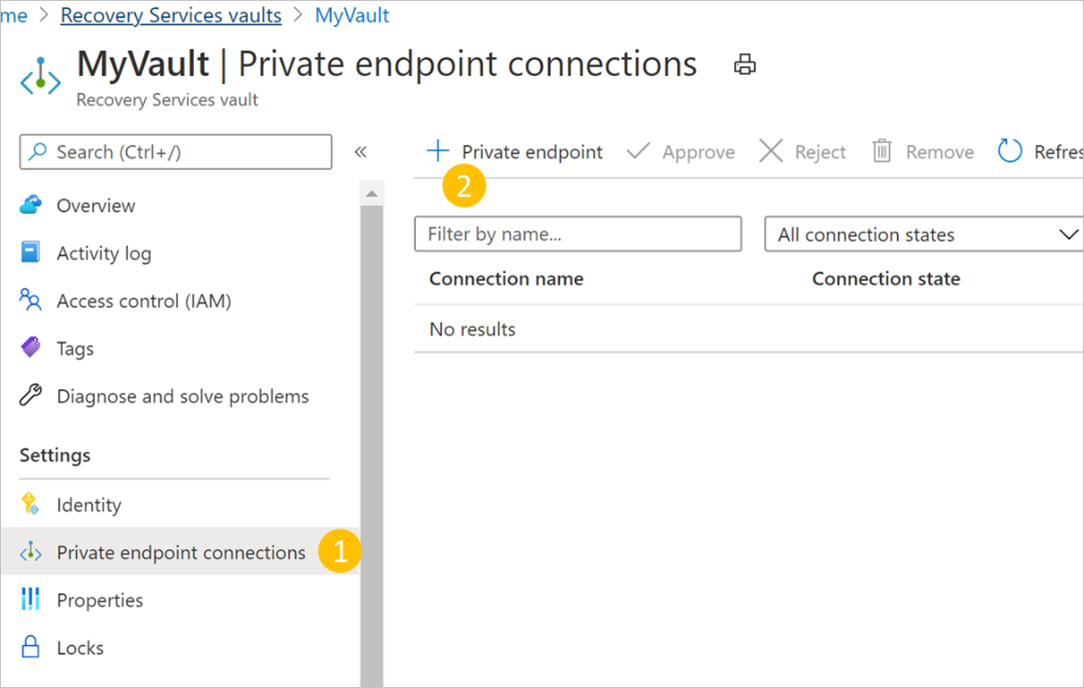 Erstellen eines neuen privaten Endpunkts