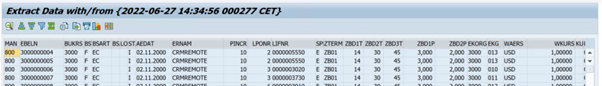 Screenshot zeigt das Dialogfeld „Daten extrahieren“.