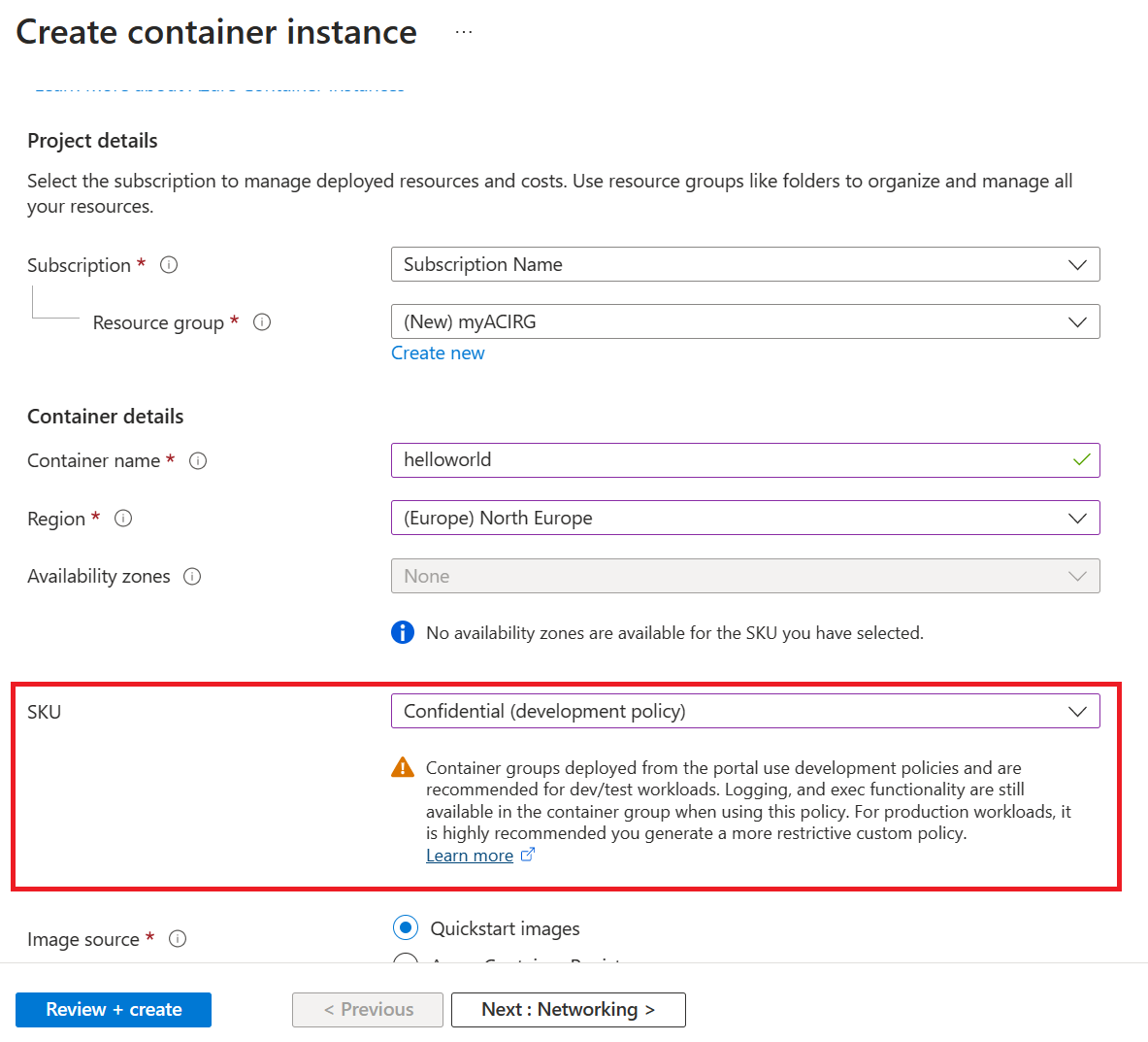 Screenshot der SKU-Auswahl einer Containergruppe,(PNG.