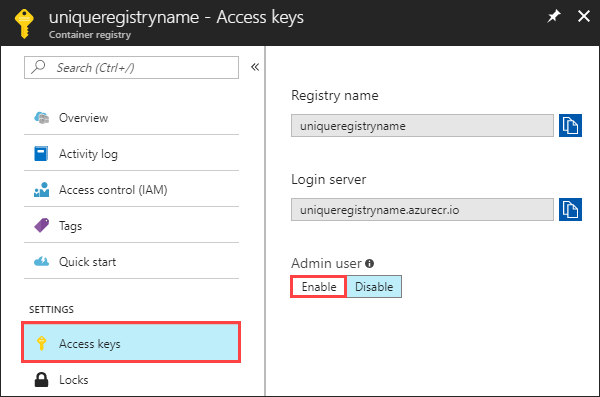 Aktivieren der Administratorbenutzeroberfläche im Azure-Portal