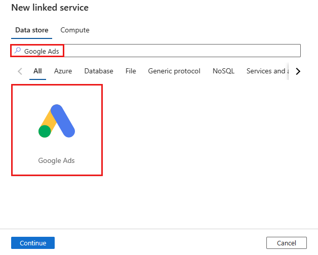 Screenshot des Google Ads-Connectors.