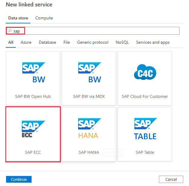 Screenshot des SAP ECC Connectors.