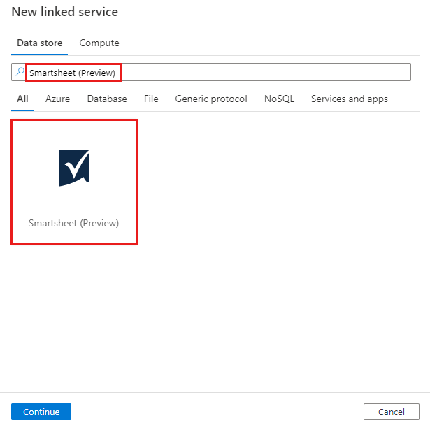 Screenshot: Auswahl des Smartsheet-Connectors.