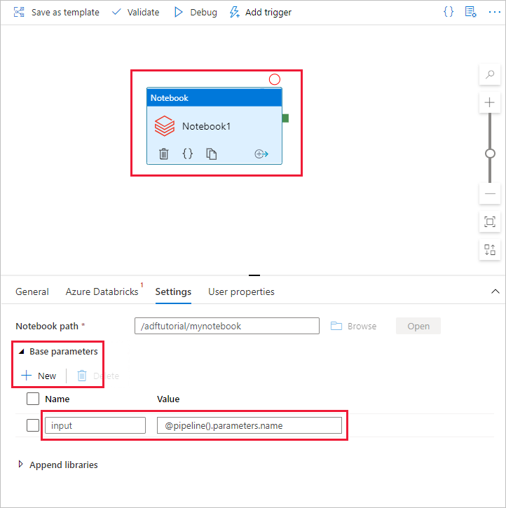 Screenshot: Hinzufügen eines Parameters