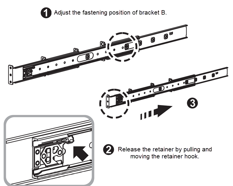 Passen Sie die Position der Halterung B an.