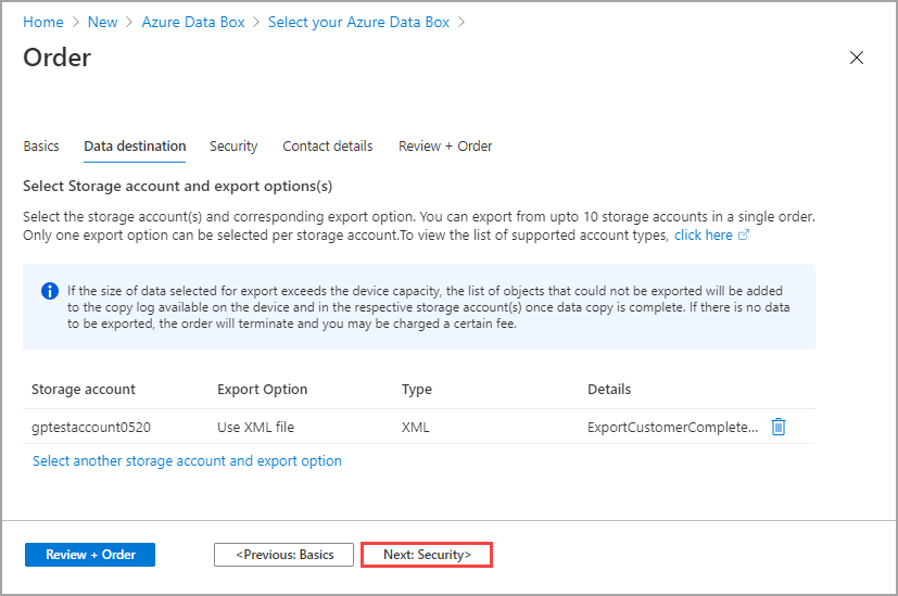 Zum Container hinzugefügte XML-Datei