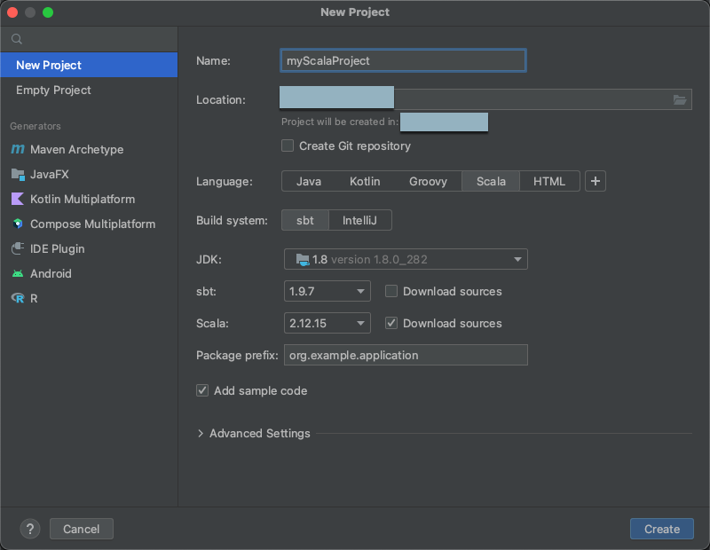 Erstellen des IntelliJ IDEA-Projekts